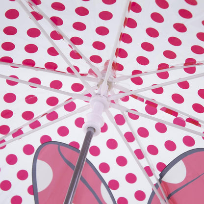 Disney Minnie Dots Transparenter Kinderregenschirm für Kinder – 71 cm