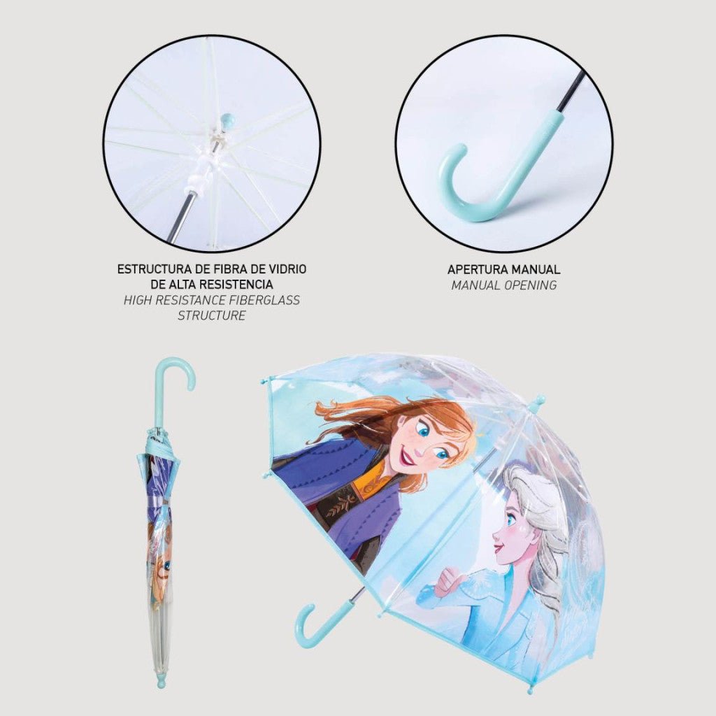 Disney Eiskönigin Icy Drizzle Transparenter Kinderregenschirm für Kinder – 71 cm