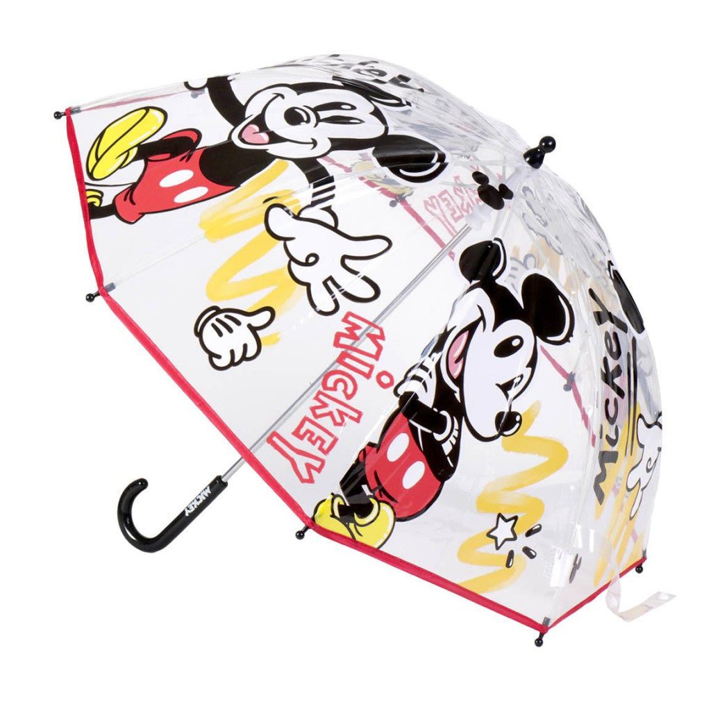 Disney Mickey Transparenter Kinderregenschirm für Kinder – 71 cm