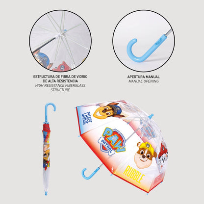Paw Patrol Transparenter Kinderregenschirm für Kinder – 71 cm