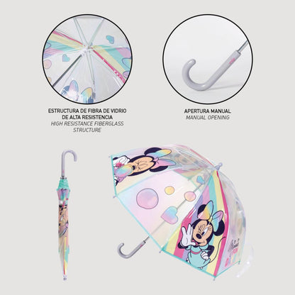 Disney Minnie Fun Days Parapluie transparent pour enfants – 71 cm