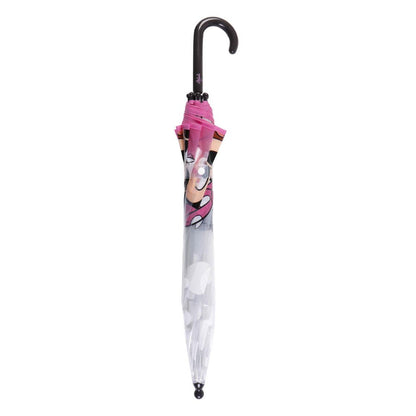 Disney Minnie Make Me Happy Kindertransparenter Transparenter Kinderregenschirm für Kinder – 71 cm