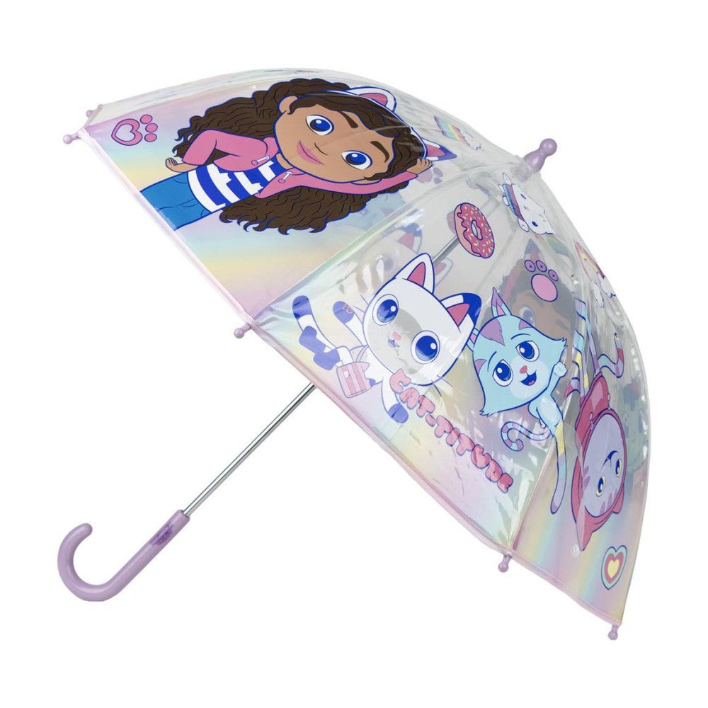 Gabby's Dollhouse Transparenter Kinderregenschirm für Kinder – 71 cm