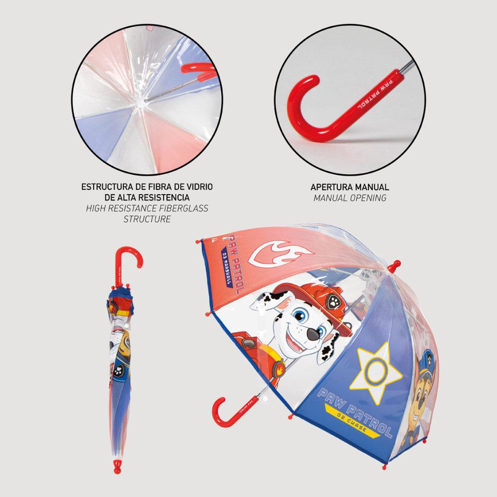 Paw Patrol Elements Transparent Kids' Umbrella – 71 cm