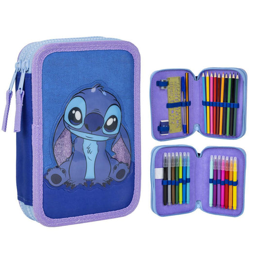 Disney Lilo and Stitch 2-Compartment Pencil Case for Kids – 12.5 x 19.5 x 4.5 cm