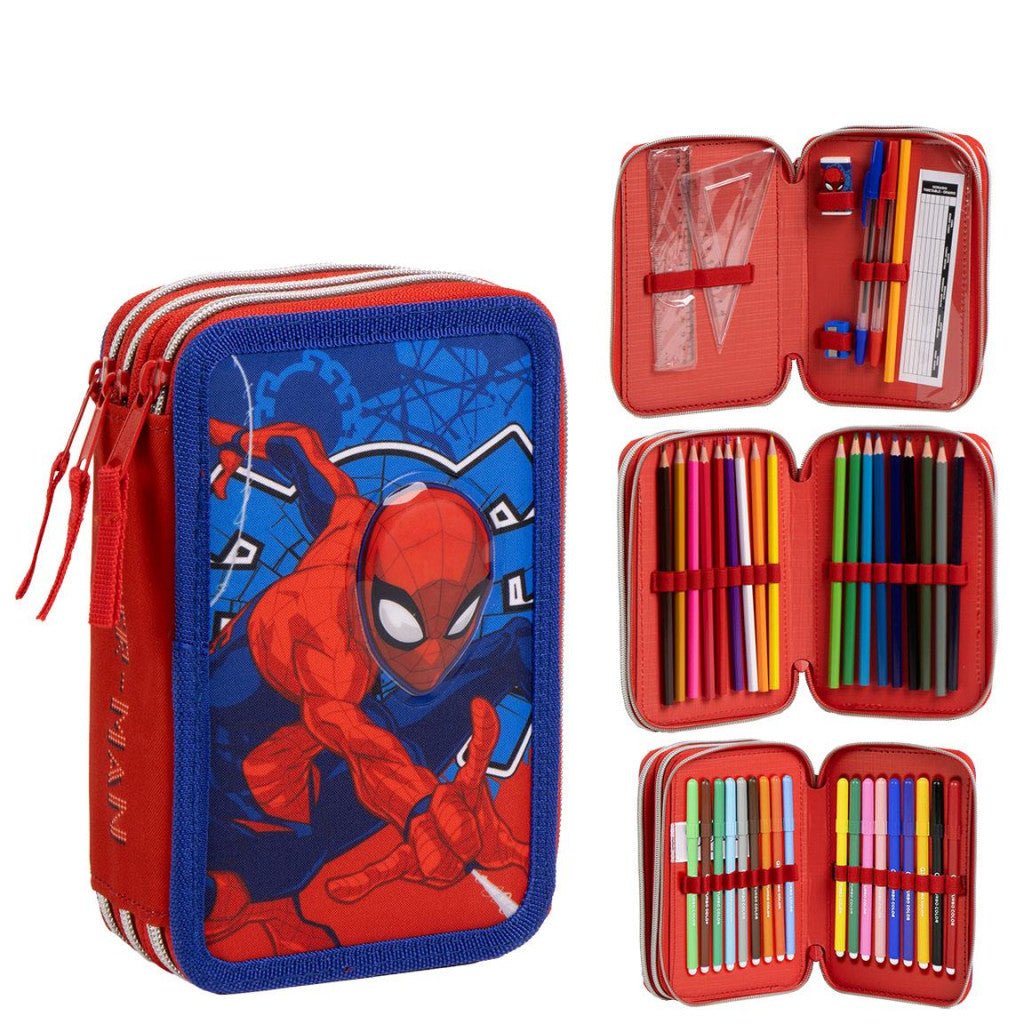 Spiderman Web Giotto Federmäppchen für Kinder – 13 x 20 x 7 cm