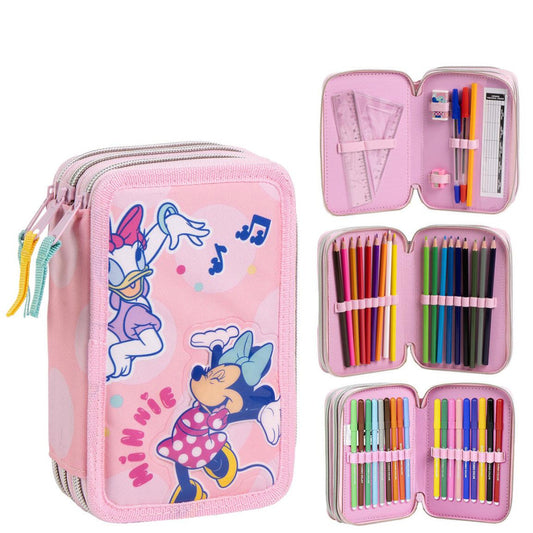 Disney Minnie Music Three-Story Giotto Pencil Case for Children - 13 x 20 cm