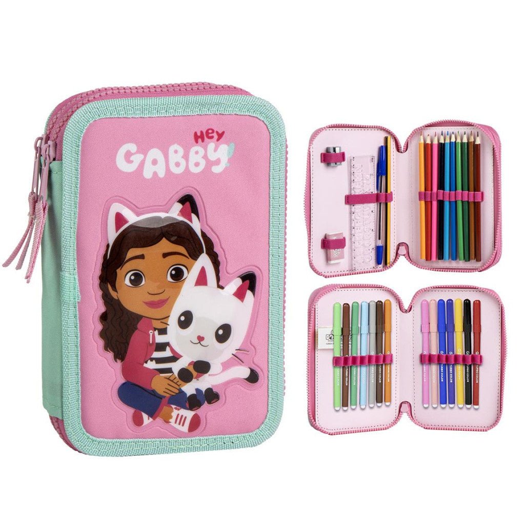 Gabby's Dollhouse Hey 2-stöckig Federmäppchen für Kinder – 12,5 x 19,5 x 4,5 cm