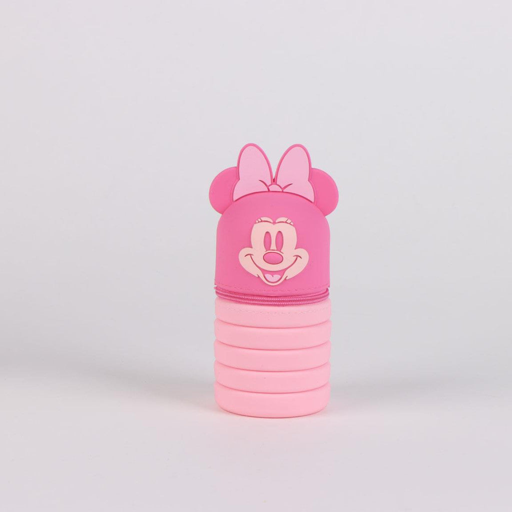 Trousse d'école 3D Disney Minnie Rose clair pour enfants – 7 x 16 cm