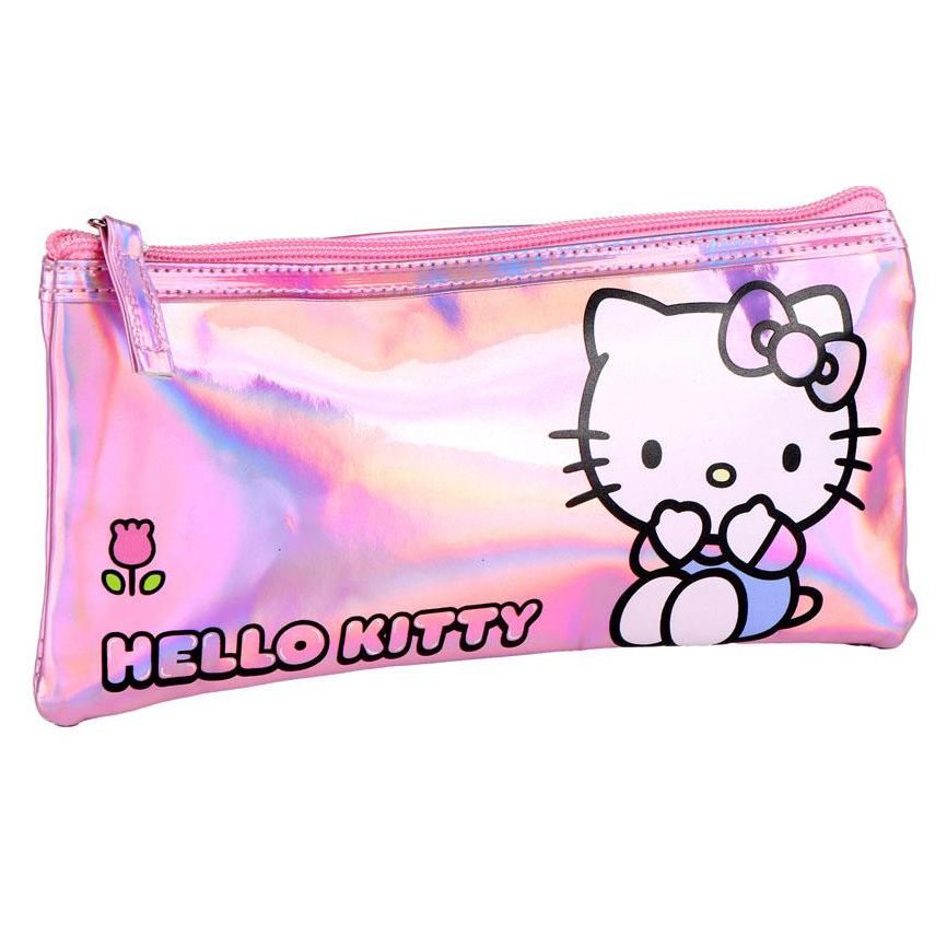 Hello Kitty Pink Iridescent Kulturbeutel für Kinder – 22 x 11 cm