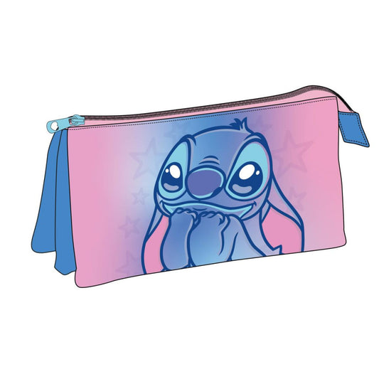 Disney Lilo and Stitch Galaxy Triple Pencil Case for Kids – 23 x 12 cm