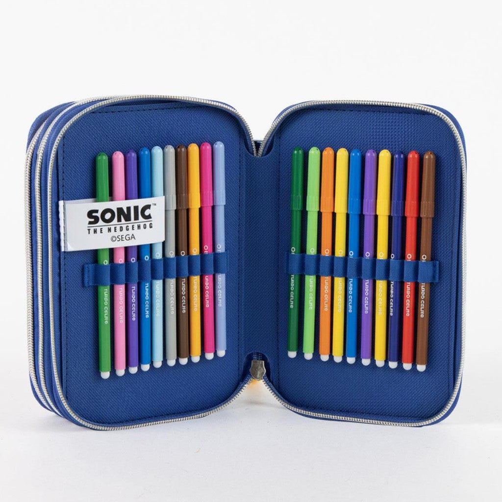 Sonic the Hedgehog Power Run Giotto Federmäppchen für Kinder – 13 x 20 x 7 cm