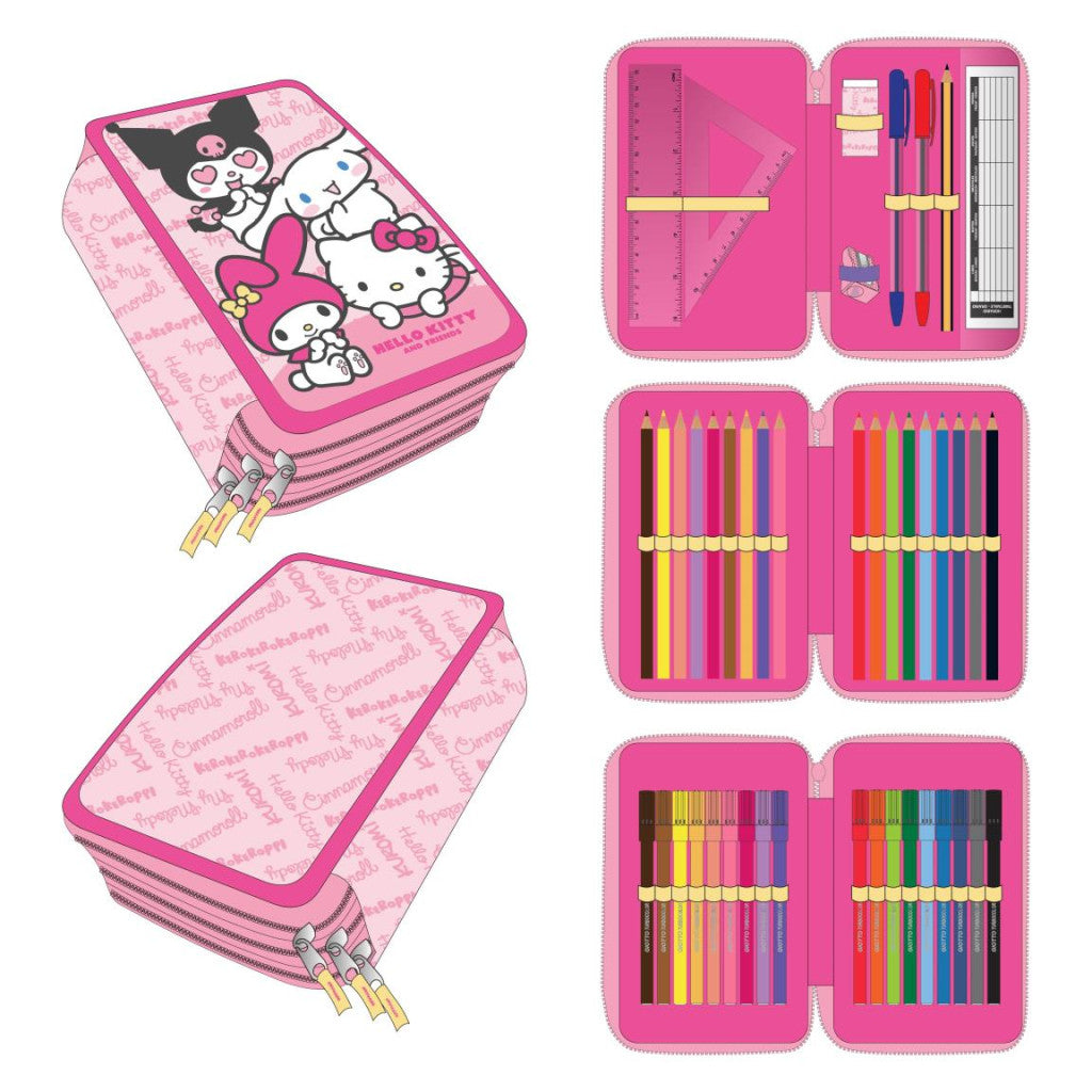 Hello Kitty Kawaii Cuties Giotto Federmäppchen für Kinder – 13 x 20 x 7 cm