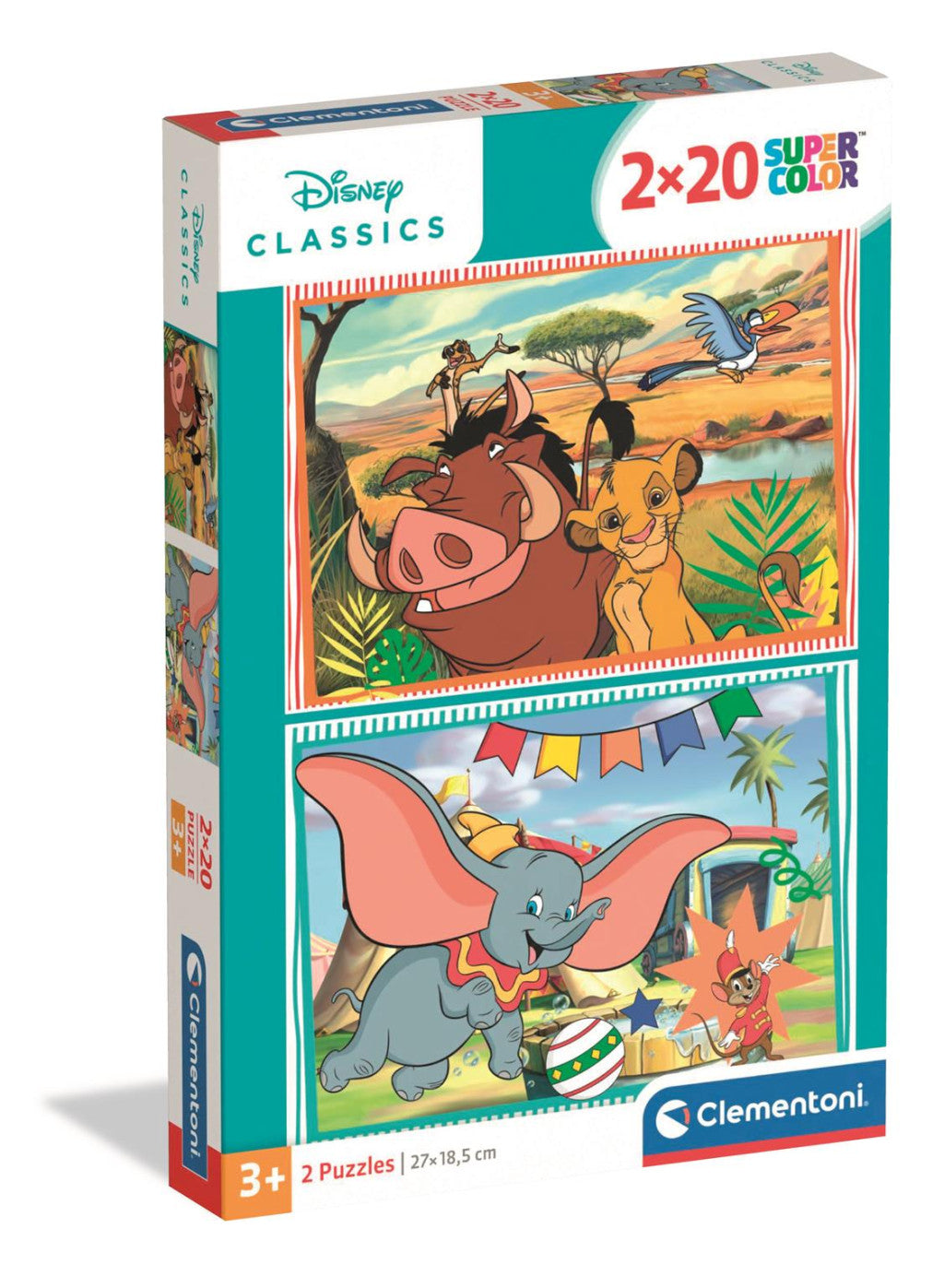 Disney Classics Funny Time 2×20-teiliges Puzzle Clementoni