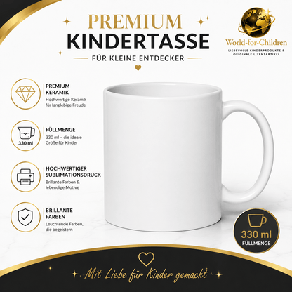 Ozean Kindertasse Schulanfang „Mein großer Tag!“ 330 ml – Keramiktasse zur Einschulung | Exklusives World-for-Children Design