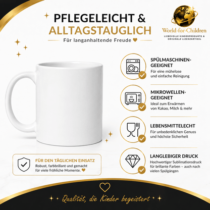 Ozean Kindertasse Schulanfang „Mein großer Tag!“ 330 ml – Keramiktasse zur Einschulung | Exklusives World-for-Children Design
