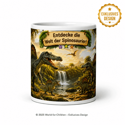 Dinosaurier Kinder Tasse 330 ml Keramik – Spinosaurus Motiv – Rundumdruck