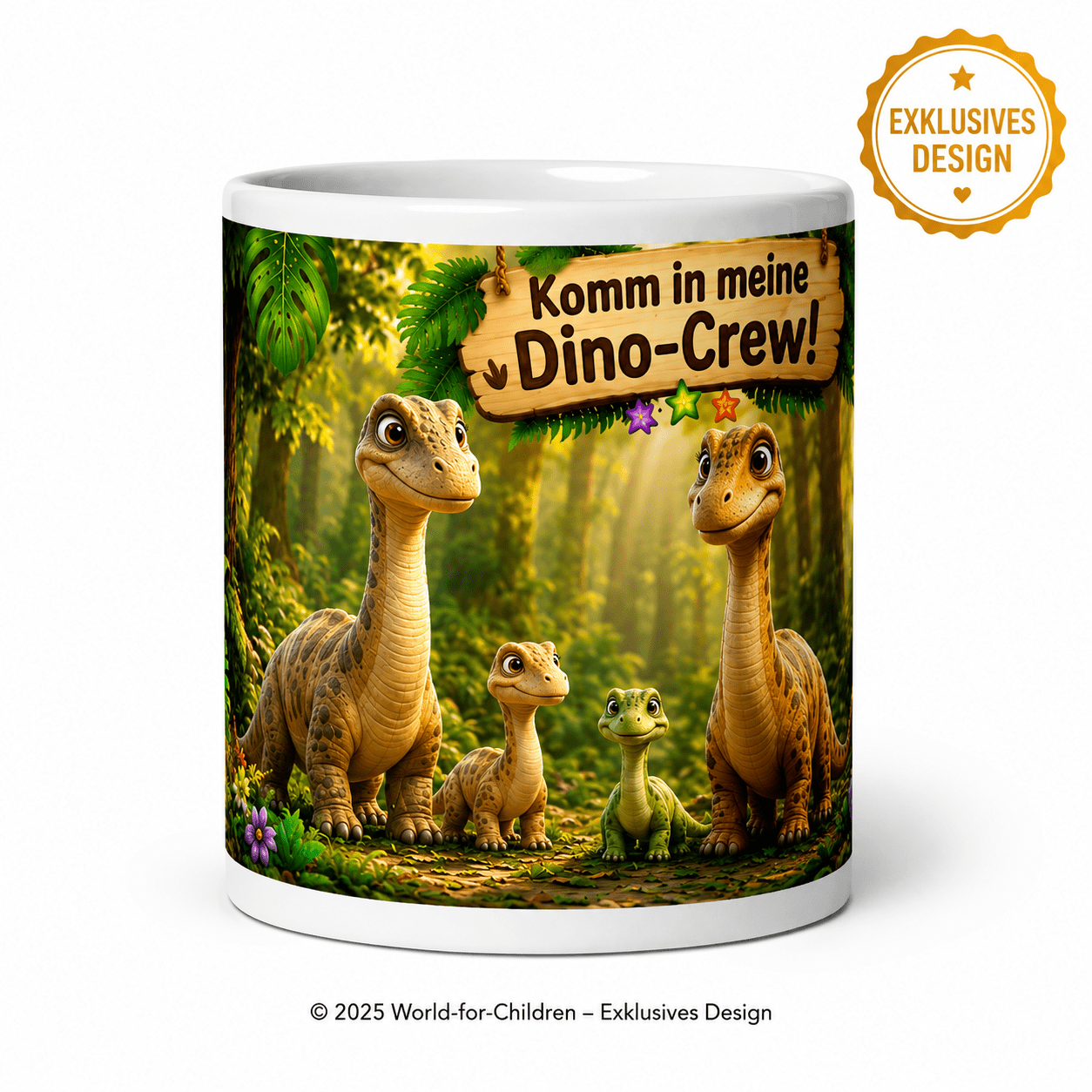 Brachiosaurus Kindertasse 330 ml – Keramiktasse für Kinder | Exklusives World-for-Children Design