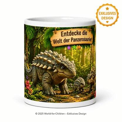 Panzersaurier Kindertasse 330 ml – Keramiktasse für Kinder | Exklusives World-for-Children Design