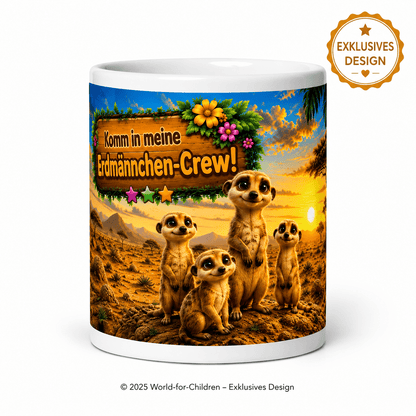 Erdmännchen Kindertasse 330 ml – Keramiktasse für Kinder | Exklusives World-for-Children Design