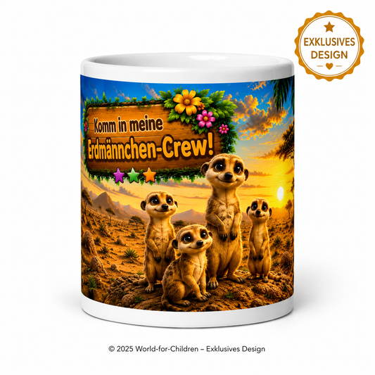 Erdmännchen Kindertasse 330 ml – Keramiktasse für Kinder | Exklusives World-for-Children Design