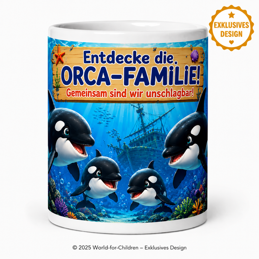 Orca Kinder Tasse 330 ml – Keramiktasse für Kinder | Exklusives World-for-Children Design
