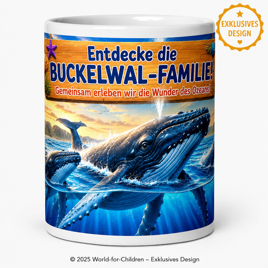 Buckelwal Kinder Tasse 330 ml – Keramiktasse für Kinder | Exklusives World-for-Children Design