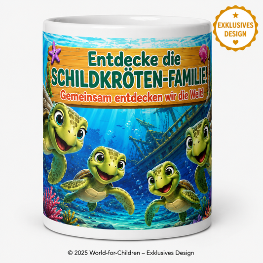 Schildkröten Kinder Tasse 330 ml – Keramiktasse für Kinder | Exklusives World-for-Children Design