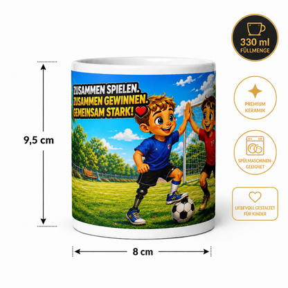 Hand in Hand Tasse – Freundschaft, Hilfe & Zusammenhalt
