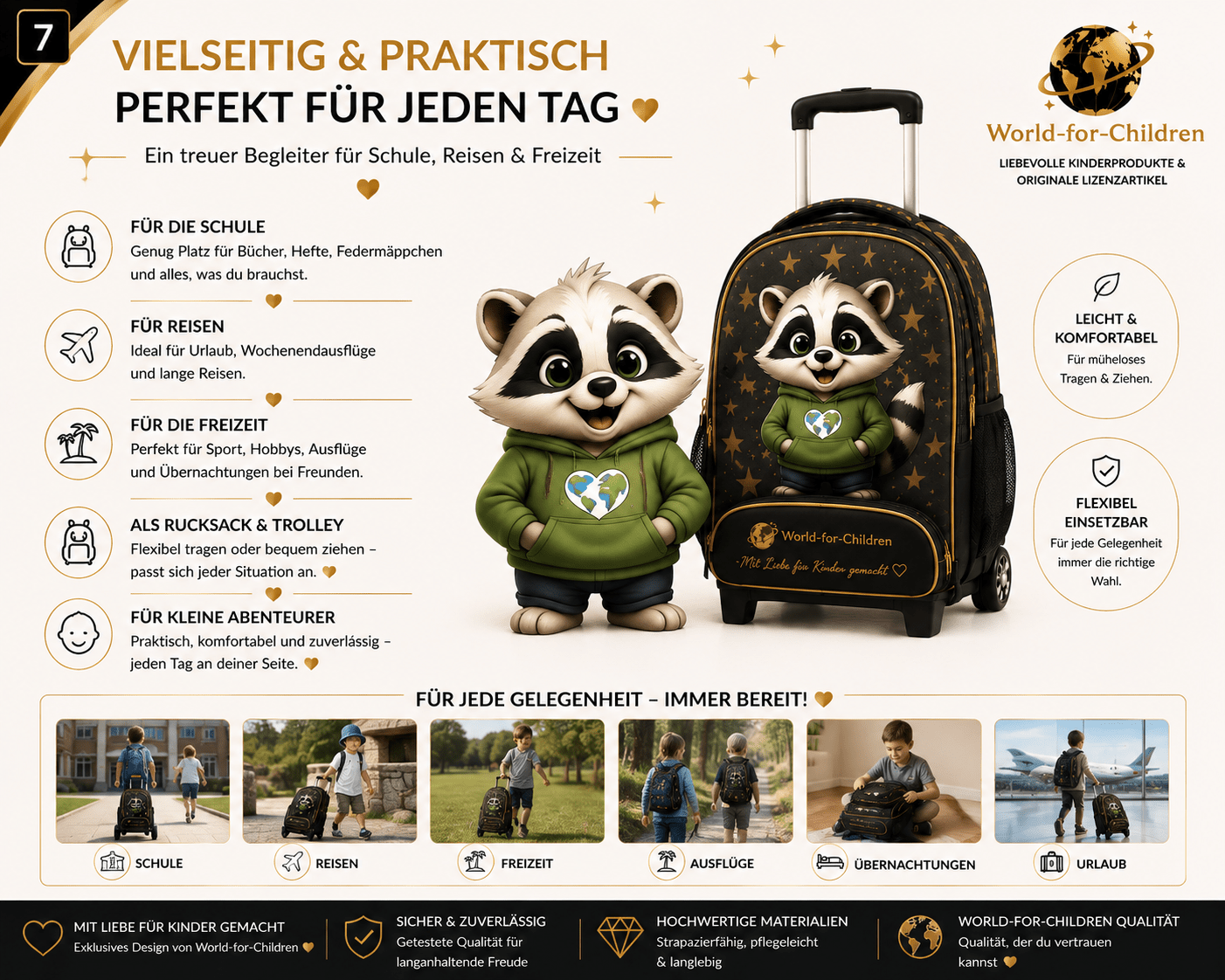Paw Patrol Chase is on the Case Trolley-Schultasche für Kinder – 44 × 33 × 22 cm