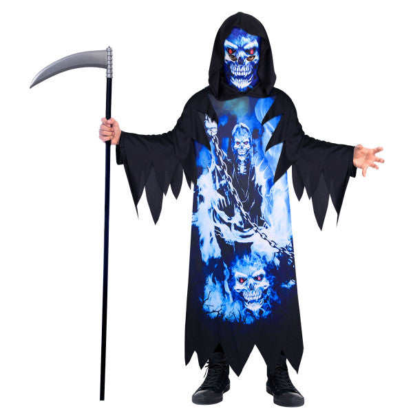 Halloween Neon Sensenmann Kostüm 8-10 Jahre