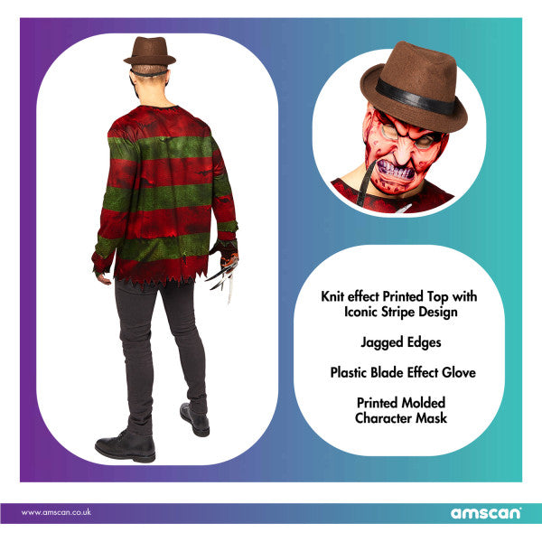 Halloween Scary Freddy Kruger Erwachsenen-Kostüm M/L