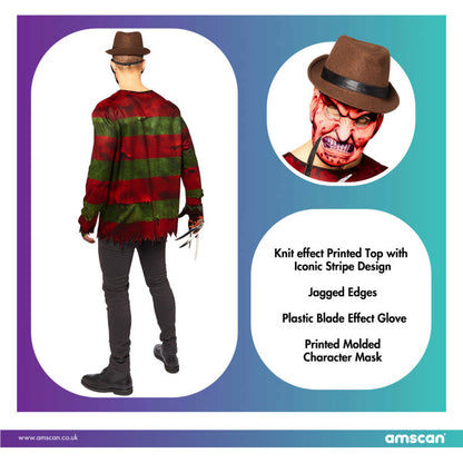 Halloween Scary Freddy Kruger Erwachsenen-Kostüm M/L