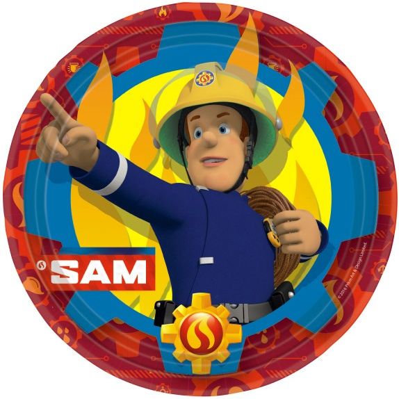 Feuerwehrmann Sam Pappteller – 8 Stück, 23 cm – Produktansicht