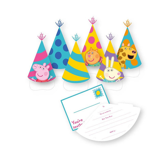 Peppa Wutz Celebration Party-Einladung 6er-Set