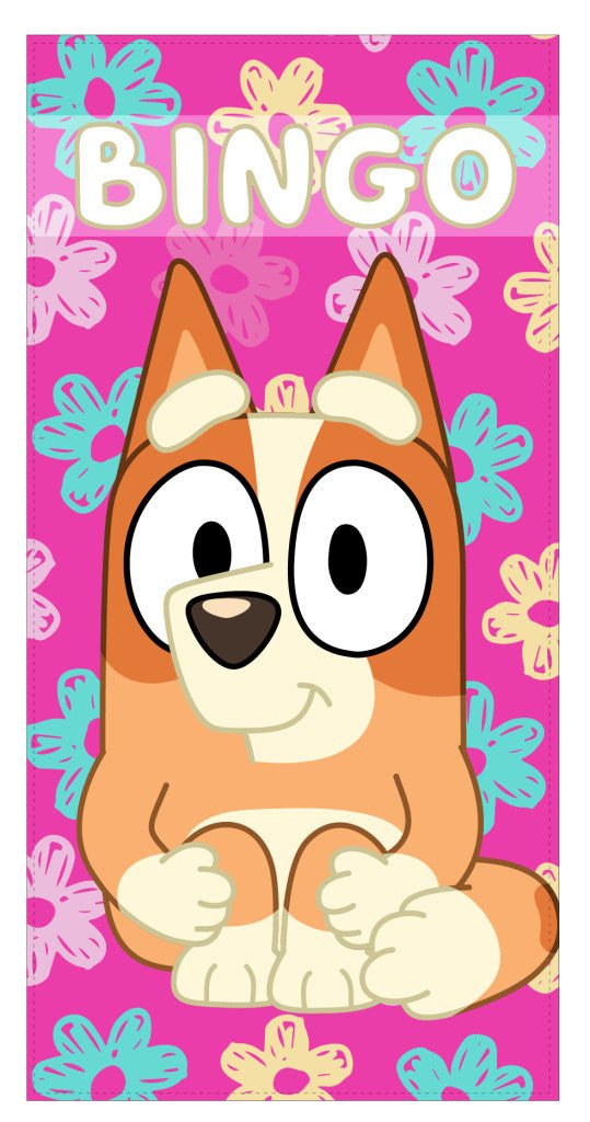 Bluey Bingo Badehandtuch, (Fast Dry) Badetuch für Kinder aus Polyester – 70 × 140 cm