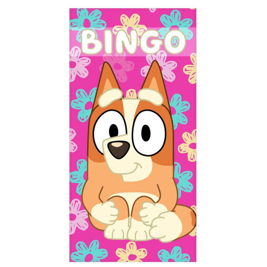 Bluey Bingo Badehandtuch, (Fast Dry) Badetuch für Kinder aus Polyester – 70 × 140 cm