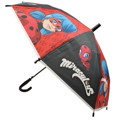 Miraculous Geschichten von Ladybug und Cat Noir Halbautomatik-Kinderregenschirm für Kinder – 74 cm