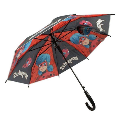 Miraculous Geschichten von Ladybug und Cat Noir Halbautomatik-Kinderregenschirm für Kinder – 74 cm