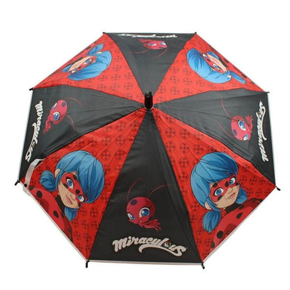 Miraculous Geschichten von Ladybug und Cat Noir Halbautomatik-Kinderregenschirm für Kinder – 74 cm