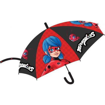 Miraculous Geschichten von Ladybug und Cat Noir Halbautomatik-Kinderregenschirm für Kinder – 74 cm