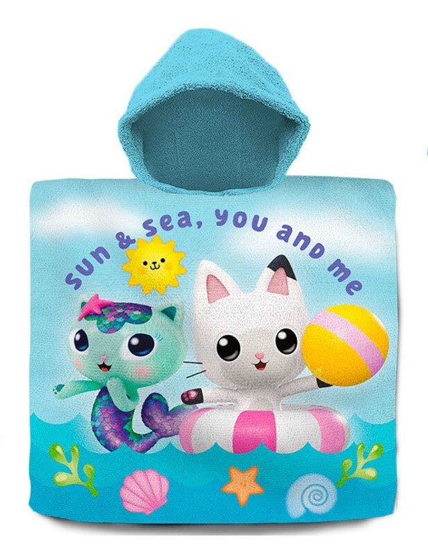 Gabby's Dollhouse Sun and Sea Badeponcho für Kinder aus Baumwolle – 60 × 120 cm