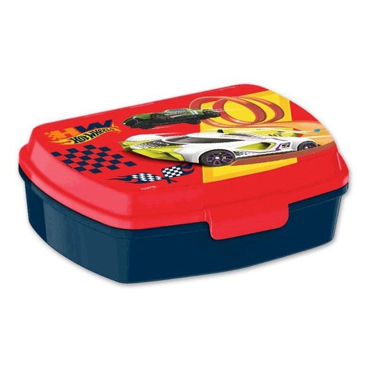 Hot Wheels witzige Brotdose mit einem Fach für Kinder – 17 × 14 × 6,5 cm, BPA-frei