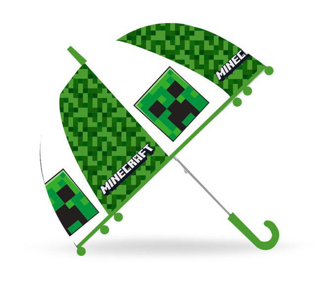 Minecraft transparente halbautomatische Transparenter Halbautomatik-Regenschirm für Kinder – 70 cm