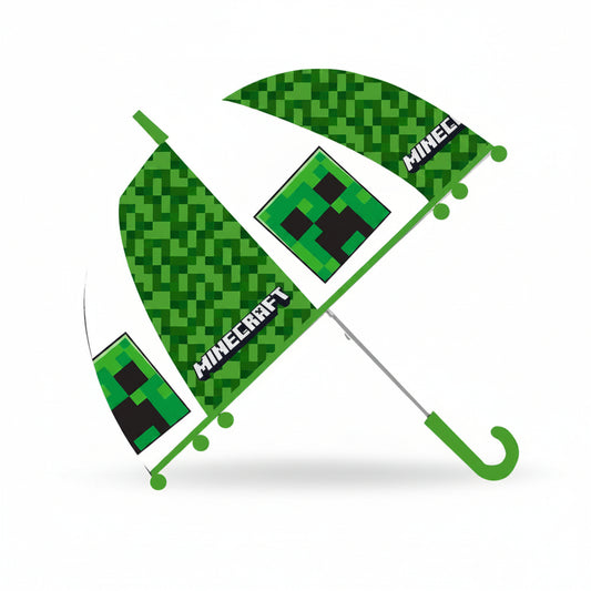 Minecraft transparente halbautomatische Transparenter Halbautomatik-Regenschirm für Kinder – 70 cm