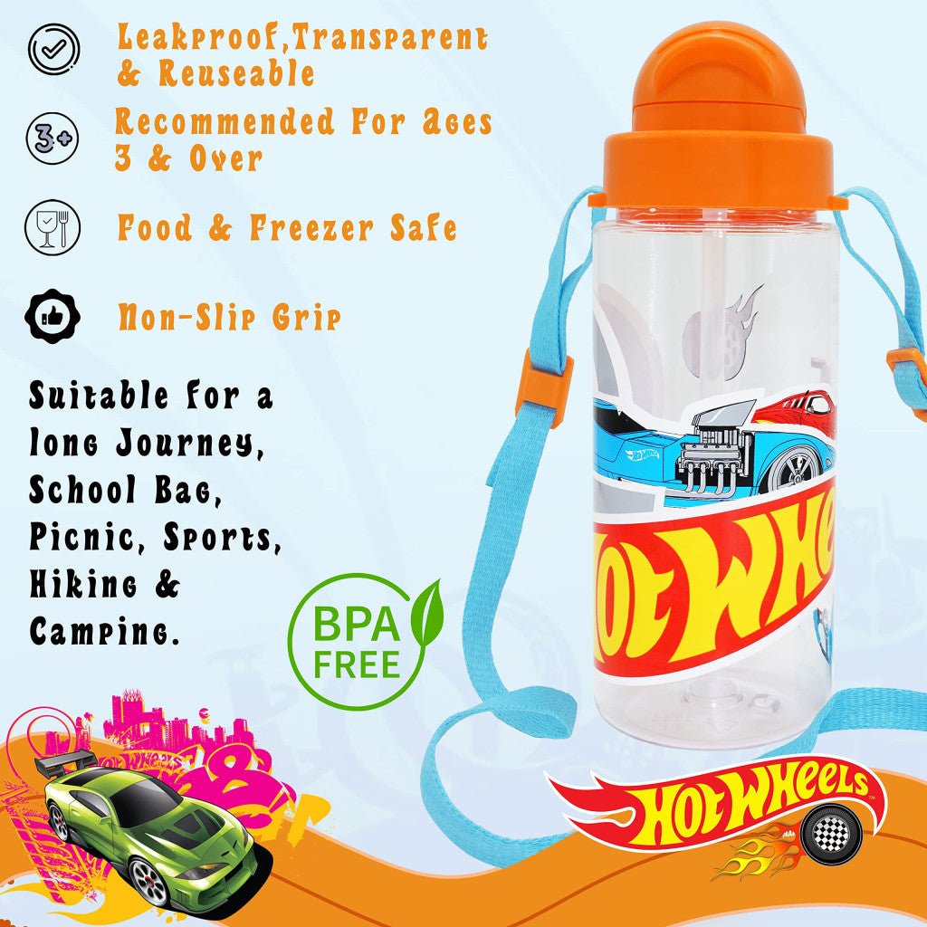 Hot Wheels Race tritan Kunststoff-Trinkflasche mit Schraubverschluss für Kinder – 500 ml