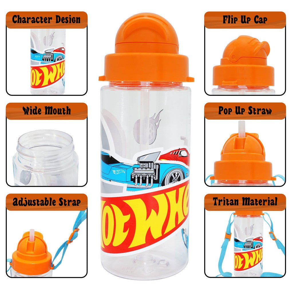 Hot Wheels Race tritan Kunststoff-Trinkflasche mit Schraubverschluss für Kinder – 500 ml