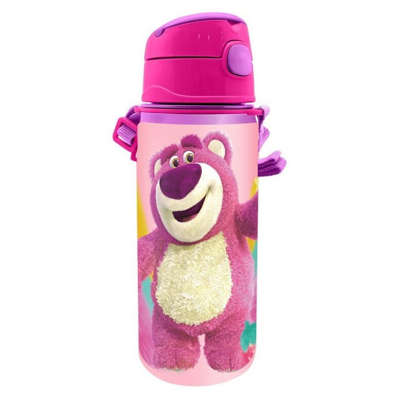 Disney Toy Story Lotso Aluminium Strohalmflasche Aluminium-Trinkflasche mit Strohhalm für Kinder – 600 ml