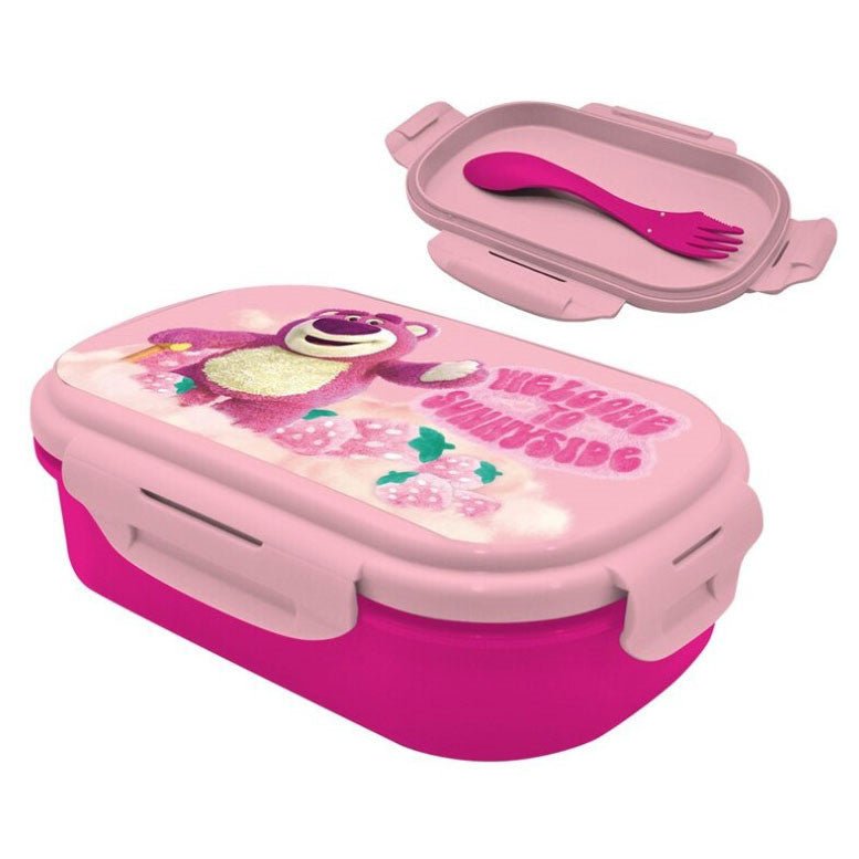 Disney Toy Story Lotso Brotdose mit Besteck für Kinder – 21 × 14 × 6 cm, BPA-frei