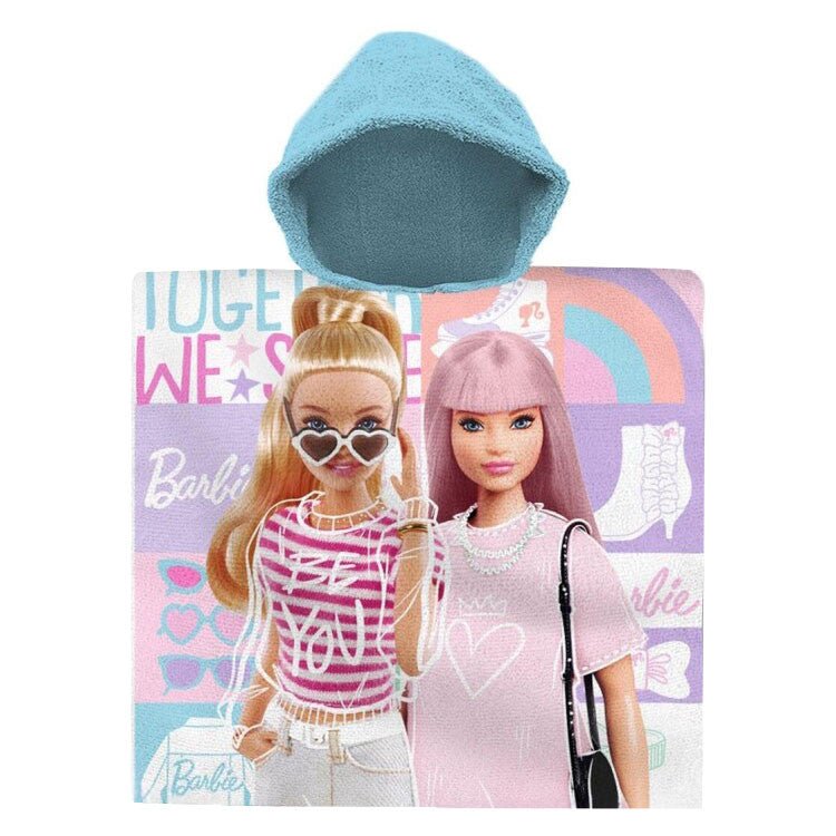 Barbie Together Badeponcho für Kinder aus Baumwolle – 60 × 120 cm
